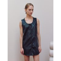 SS Vegan Leather Mini Dress [BK]