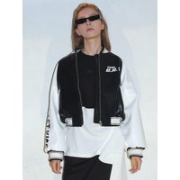 Faux Leather Bomber Jacket White