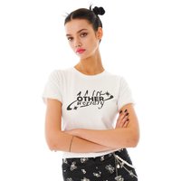 Logo Lace Crop Top White