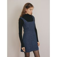 Tweed Sleeveless Mini Dress _ Navy