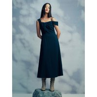 One-Shoulder Asymmetric Midi Dress