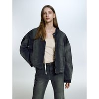 Dyed Cotton Biker Jacket