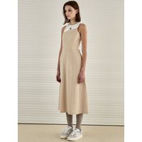 Strap Slip Long Dress Beige