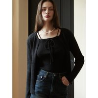 Halter Neck Cardigan + Sleeveless Top