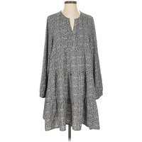 Cotton Bleu Casual Dress - Popover: Gray Tweed Pattern Dresses - Used