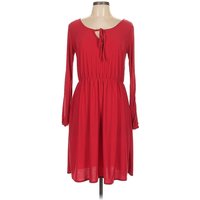 Star Vixen Casual Dress: Red Solid Pattern Dresses - Used - Size Large Petite