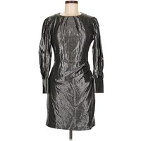 Maje Cocktail Dress: Silver Metallic Pattern Dresses - Used - Size