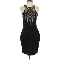 Express Cocktail Dress - Bodycon: Black Graphic Pattern Dresses - Used