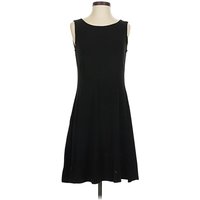 Cut Loose Casual Dress - A-Line: Black Solid Pattern Dresses - Used