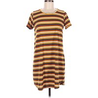 Cotton On Casual Dress - Shift: Tan Stripes Pattern Dresses - Used