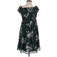 Torrid Cocktail Dress: Green Floral Pattern Dresses - Used - Size Large Plus