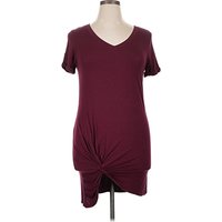 The ZigZag Stripe Casual Dress: Burgundy Dresses - Used