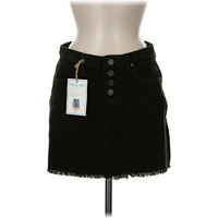 Indigo Rein Denim Skirt: Black Solid Pattern Bottoms - Size