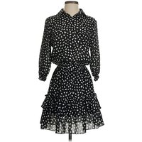 Waverly Grey Casual Dress: Black Polka Dots Pattern Dresses - Used