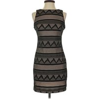 Emerald Sundae Cocktail Dress - Bodycon: Black Graphic Pattern Dresses - Used