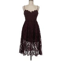 Donna Morgan Cocktail Dress: Burgundy Dresses - Used - Size Petite