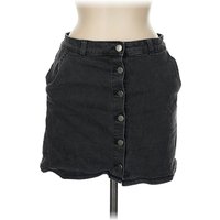 Roxy Denim Skirt: Black Solid Pattern Bottoms