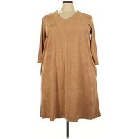 Denim Casual Dress - A-Line: Tan Dresses - Used - Size