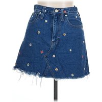 Madewell Denim Skirt: Blue Stars Pattern Bottoms