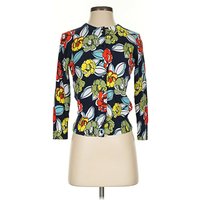 Crown & Ivy Sleeve Blouse: Yellow Floral Pattern Tops