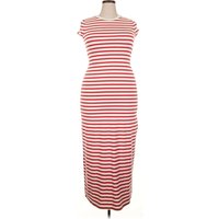 A New Day Casual Dress: Red Stripes Pattern Dresses - Used - Size X