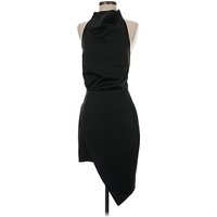Elliatt Cocktail Dress - Bodycon: Black Solid Pattern Dresses - Used