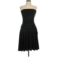 Twenty One Cocktail Dress - Party: Black Solid Pattern Dresses - Used