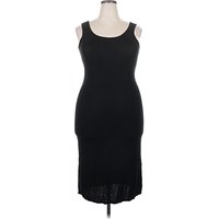 Doublju Cocktail Dress - Bodycon: Black Solid Pattern Dresses - Used - Size X