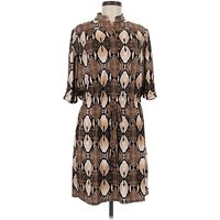 White House Black Market Casual Dress: Brown Animal Print Pattern Dresses - Used