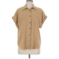 Como Vintage Short Sleeve Blouse: Tan Tops