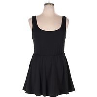 Shein Curve Casual Dress - Fit & Flare: Black Solid Pattern Dresses - Used - Size Plus