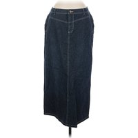 Chadwicks Denim Skirt: Blue Bottoms - Size
