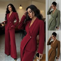 Autumn Cross-Border European And American Women's Suit Elegant Fashion Long Sleeve Blazer Straight