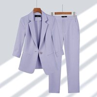 Spring Summer New Elegant Su Jacket Matching Set Women's Korean Chic Blazers Coat Pants Piece Female Professional