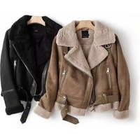 Women's Suede-Lined Belted Blazer Jacket Oversized Fit + Notch Lapel Winter-Ready Office-to