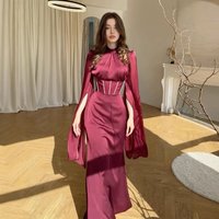 ​​Elegant Long Sleeve Maxi Dress Flowy & Graceful Women’s Dress For Spring & Summer RedDark BlueLight BlueBurgundyWhiteBlack, Sizes S-X​​