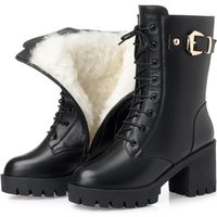 Women's Chunky Heel Ankle Boots WinterSpring PU Martin Boots With Side Zipper Styles​