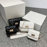 Retro Women's Bag Trend Fashion Casual Diamond Lattice Chain Crossbody Bag Small Square Bag