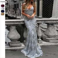 Christmas Thanksgiving Halloween Valentine's Day New Women's With Camisole V-neck Backless Sequin Lace Up Dress