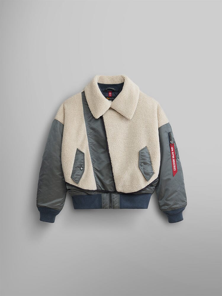 WOMEN'S B- SHERPA HYBRID BOMBER JACKET FIELD GRAY