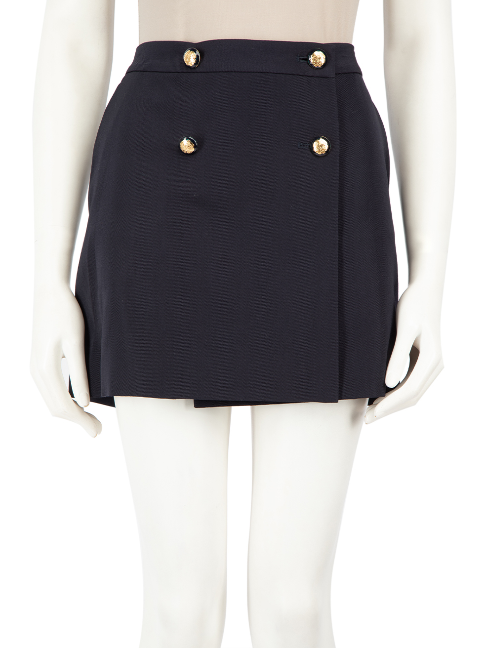 Alexander McQueen FW23 Navy Wool Wrap Mini Wrap Skirt