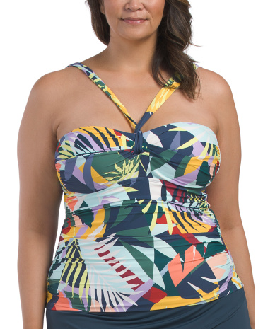 Bandeau Tankini Top With Wrap Skirt for Women | Elastane