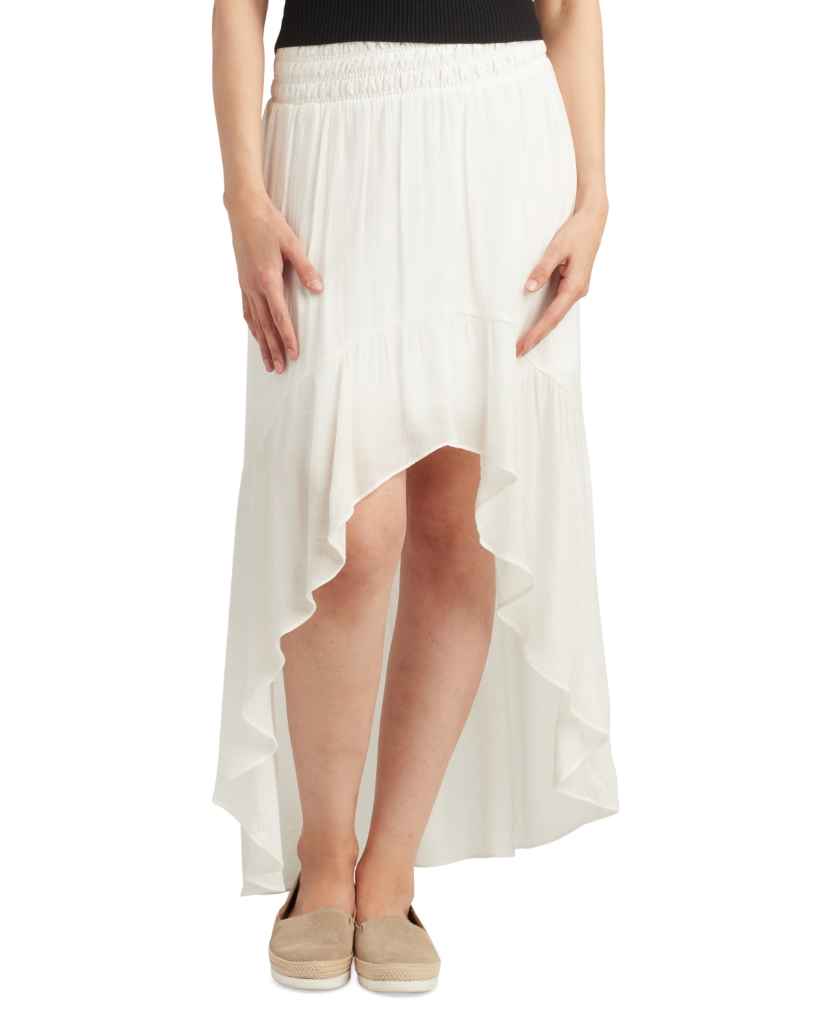 Bcx Juniors' Pull-On High-Low Maxi Skirt - Off White