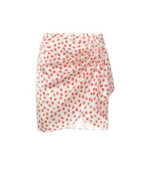 Caroline Constas Koren printed stretch-silk wrap skirt