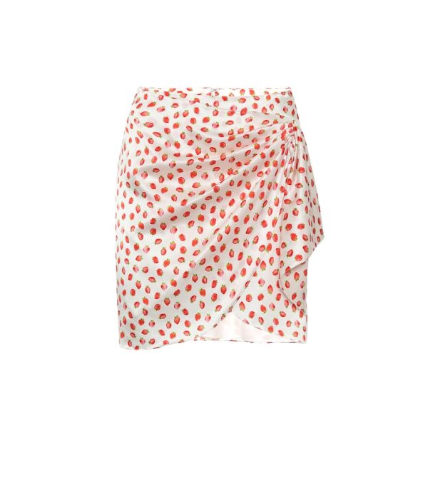 Caroline Constas Koren printed stretch-silk wrap skirt