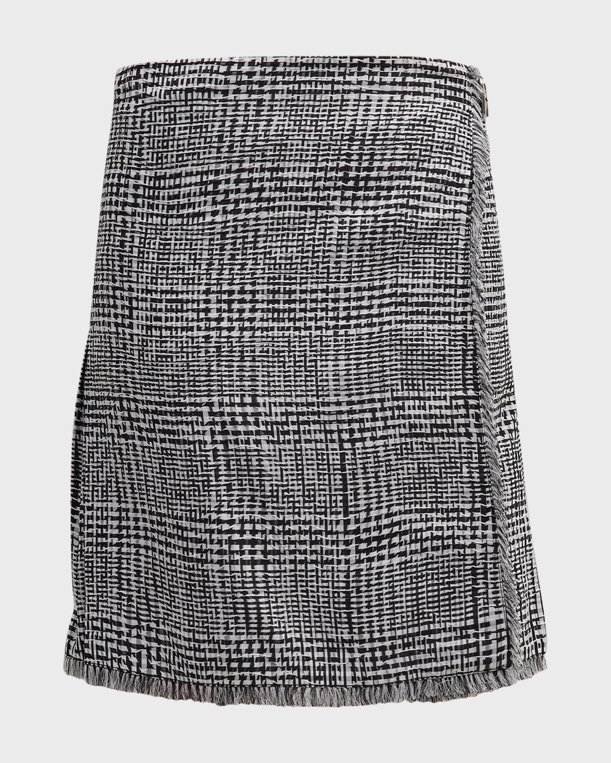 Check Wrap Skirt with Belted Detail