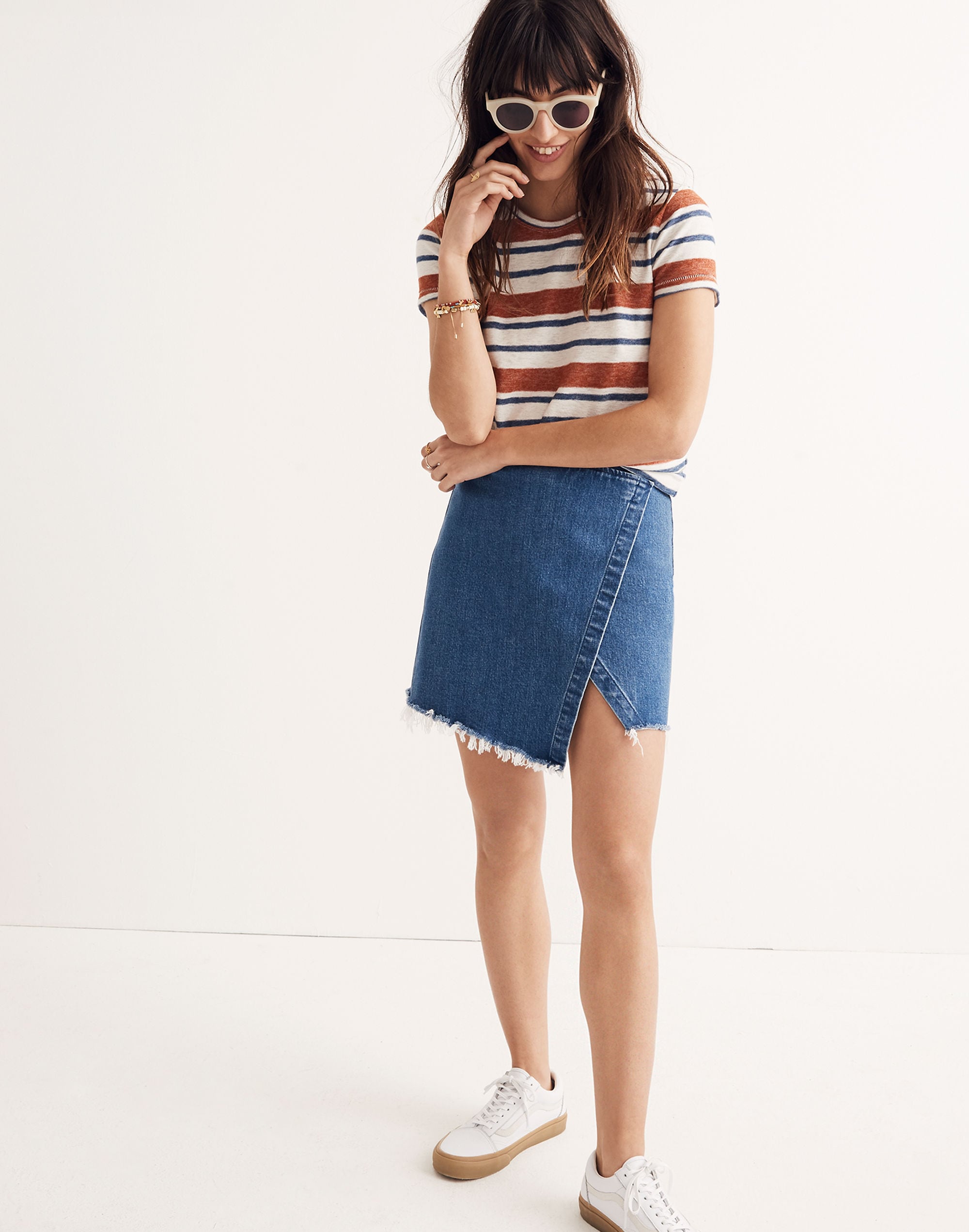 Denim Wrap Mini Skirt