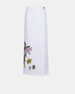 Dior O1W1Db10824 Long Wrap Skirt In White, Women's (Size 26)