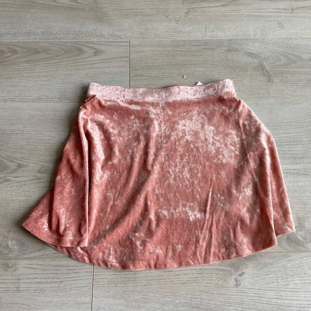 Forever 21 Pink Velvet Skater Skirt, Women's (Size 28)