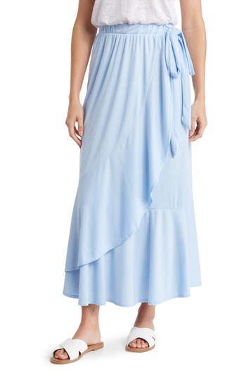 GO COUTURE Faux Wrap Midi Skirt in Summer Song at Nordstrom Rack, Size Medium